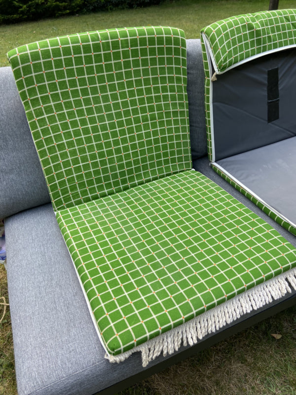 Vintage tuinstoel kussens groen