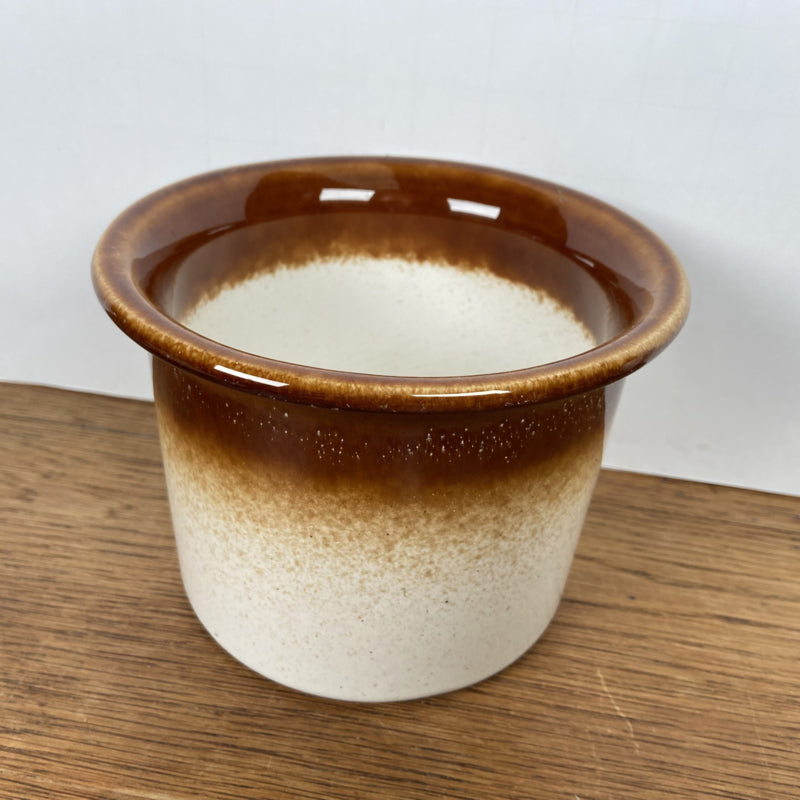 Vintage bloempot bruin wit