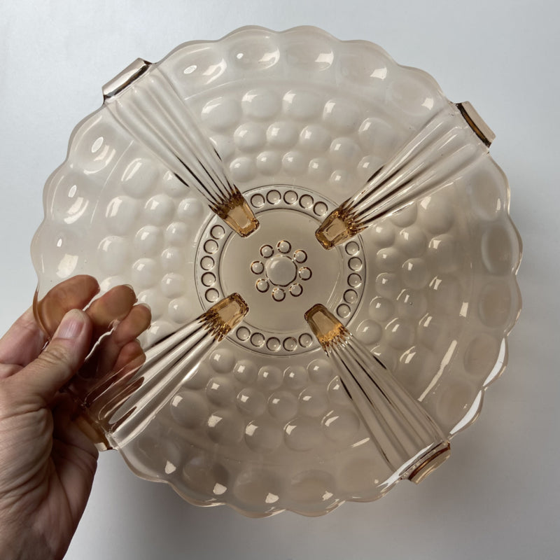 Vintage roze glazen taartschaal