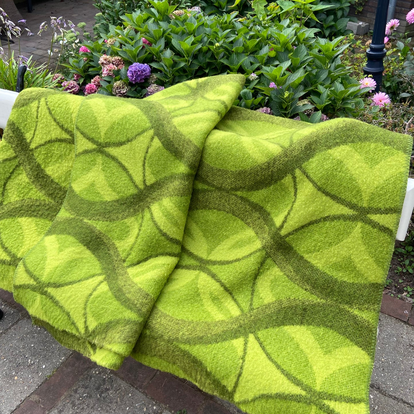 Vintage groene wollen deken