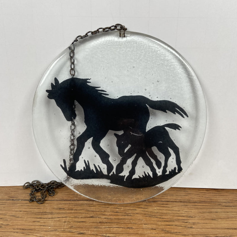 Glazen raamhanger paarden