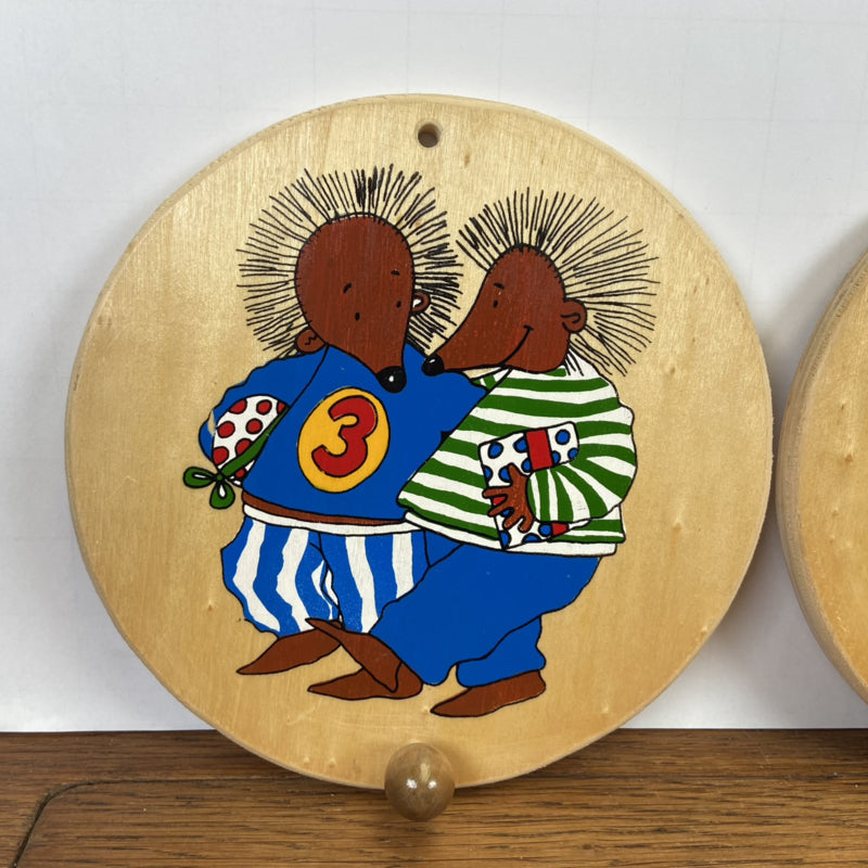 Houten kinder kapstokjes egel