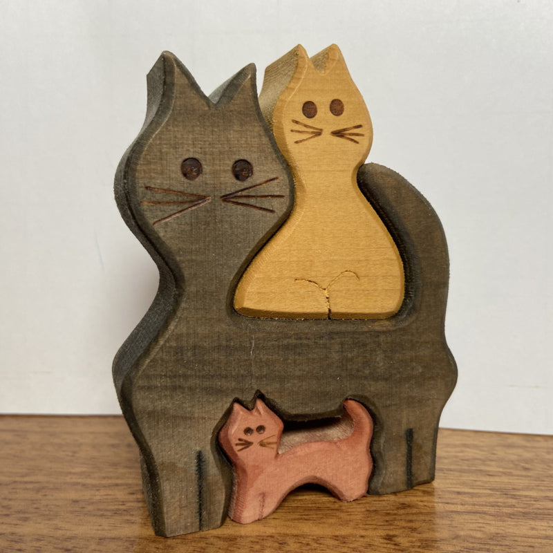 Houten gekleurde kattenpuzzel