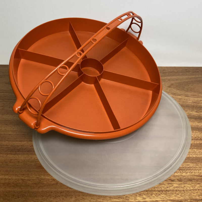 Vintage tupperware snackschaal met hengsel