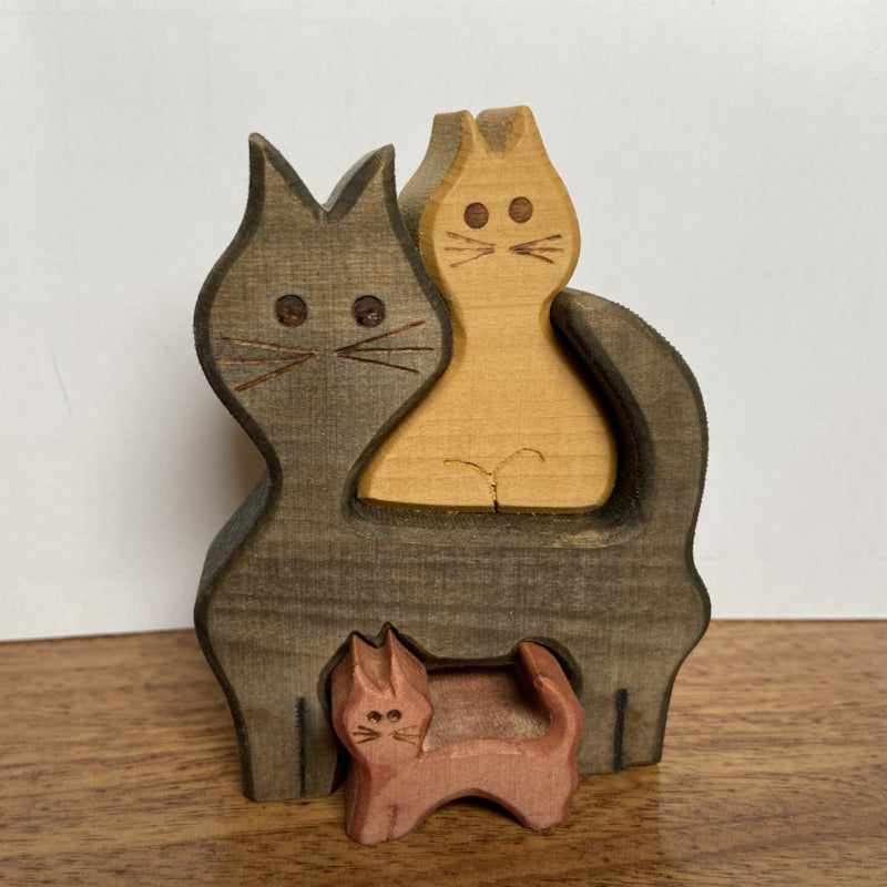 Houten gekleurde kattenpuzzel