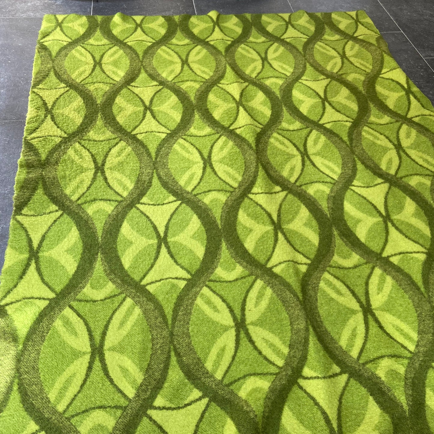 Vintage groene wollen deken