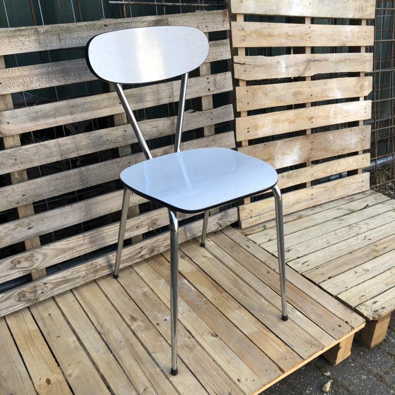 Formica keukenstoel wit grijs