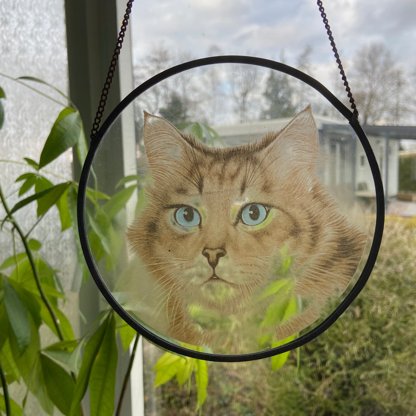 Vintage raamhanger rode kat