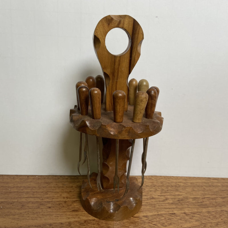 Vintage houten cocktailprikkers carousel