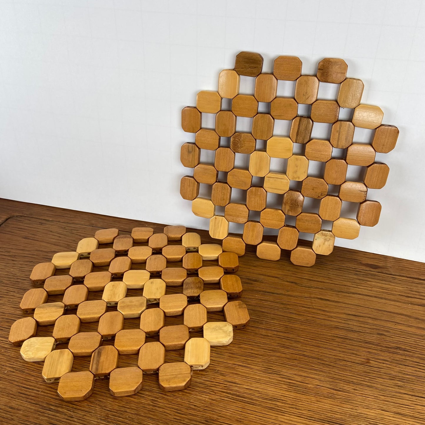 Vintage houten pannen onderzetters