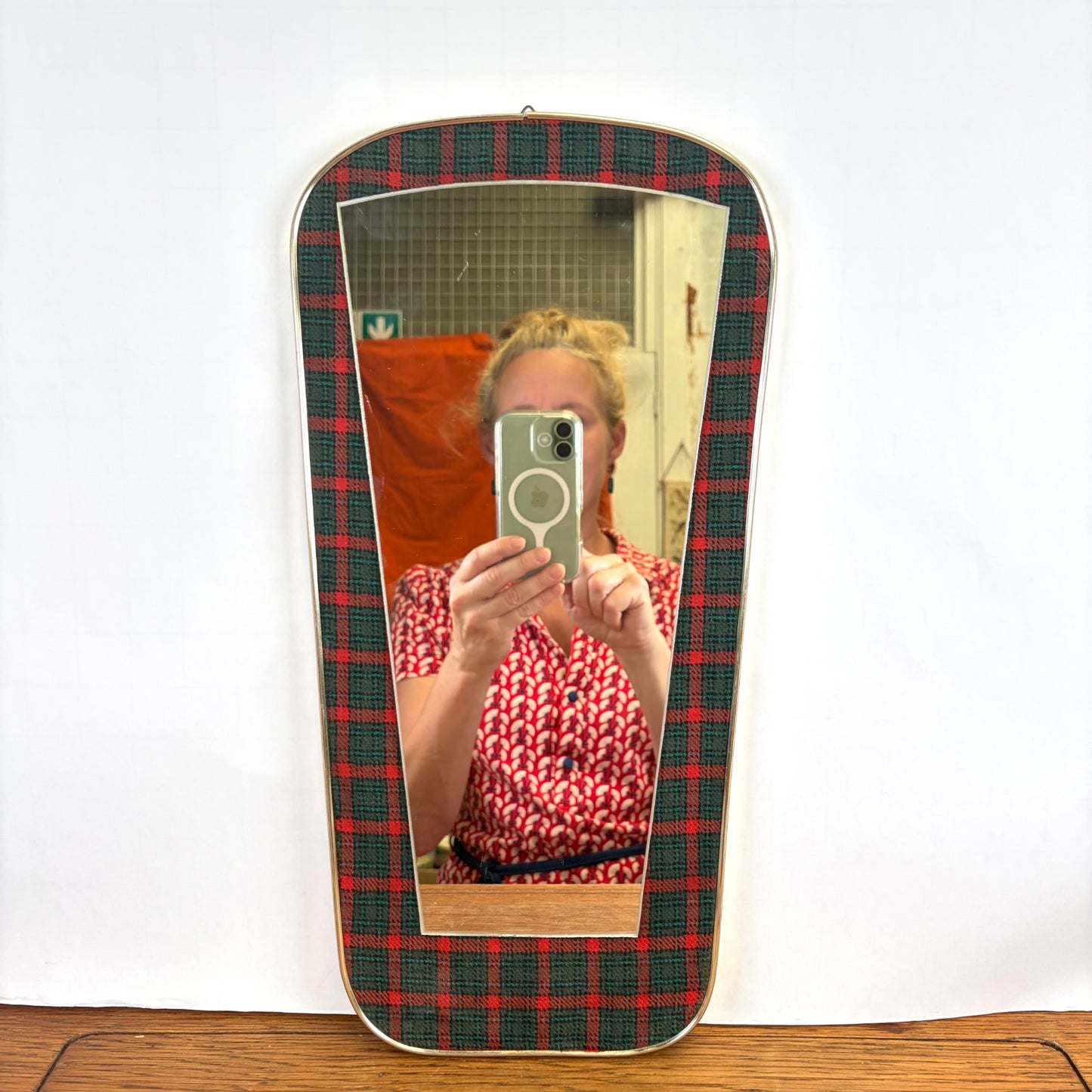 Vintage wandspiegel tartan