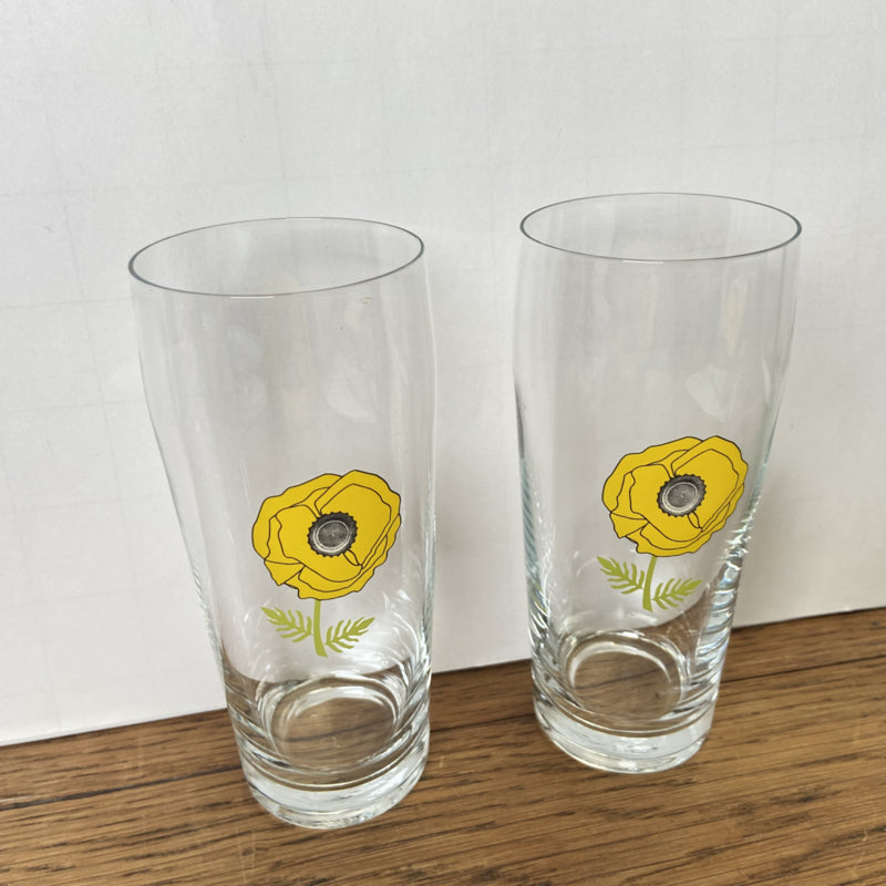 Bierglazen gele bloem
