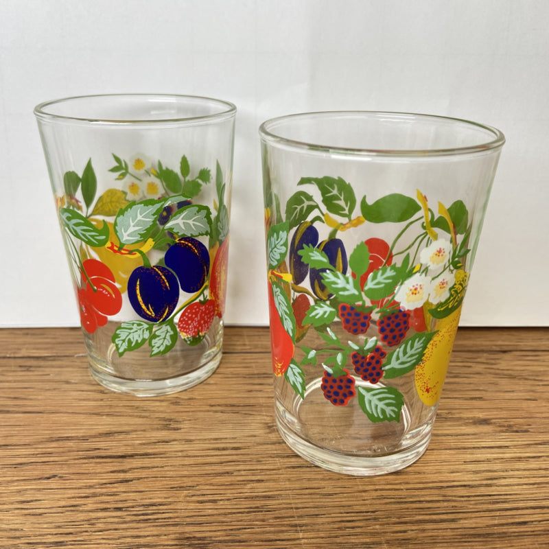 Set van 2 vintage fruitglazen
