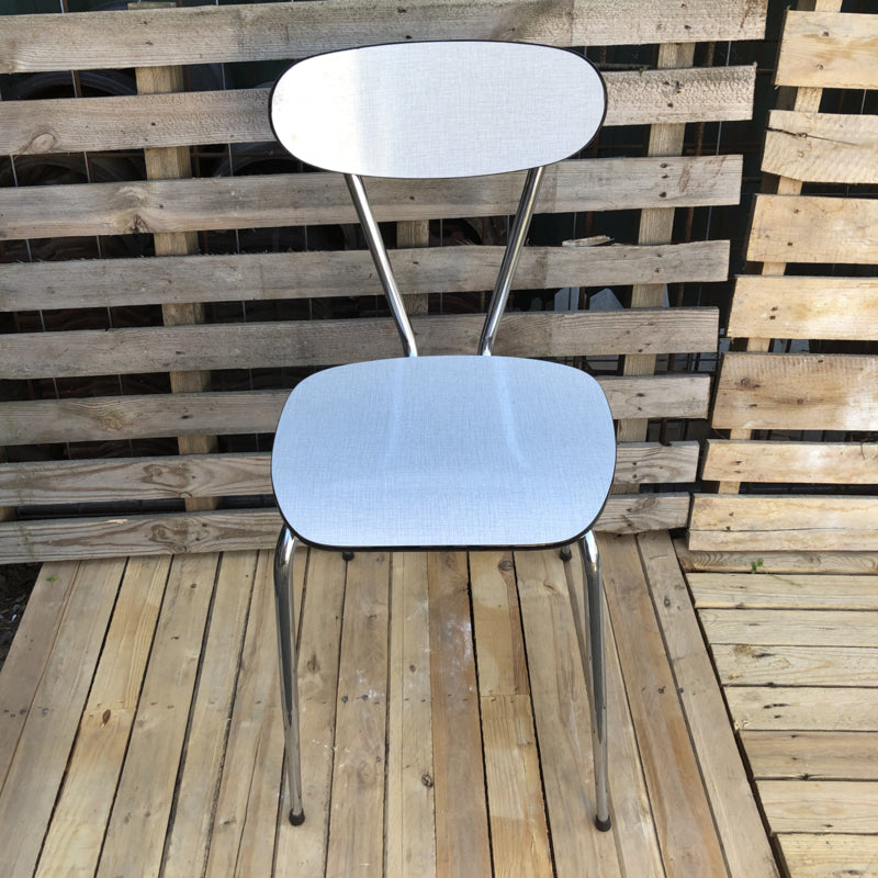 Formica keukenstoel wit grijs