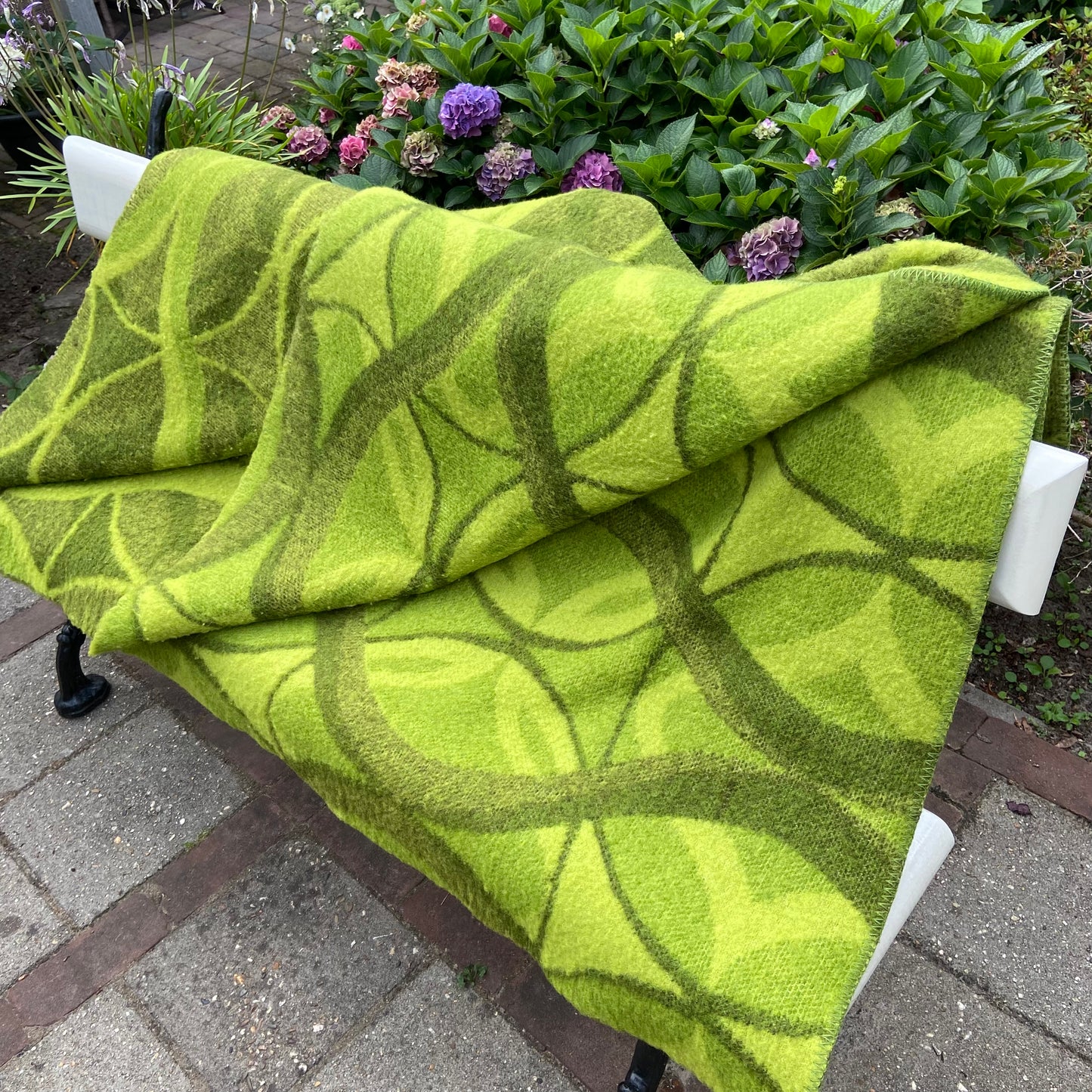 Vintage groene wollen deken