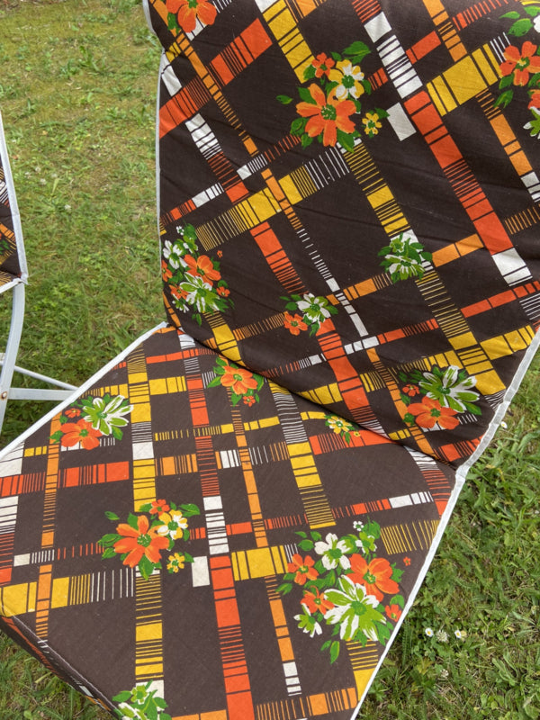 vintage jaren 70 tuinstoel kussens