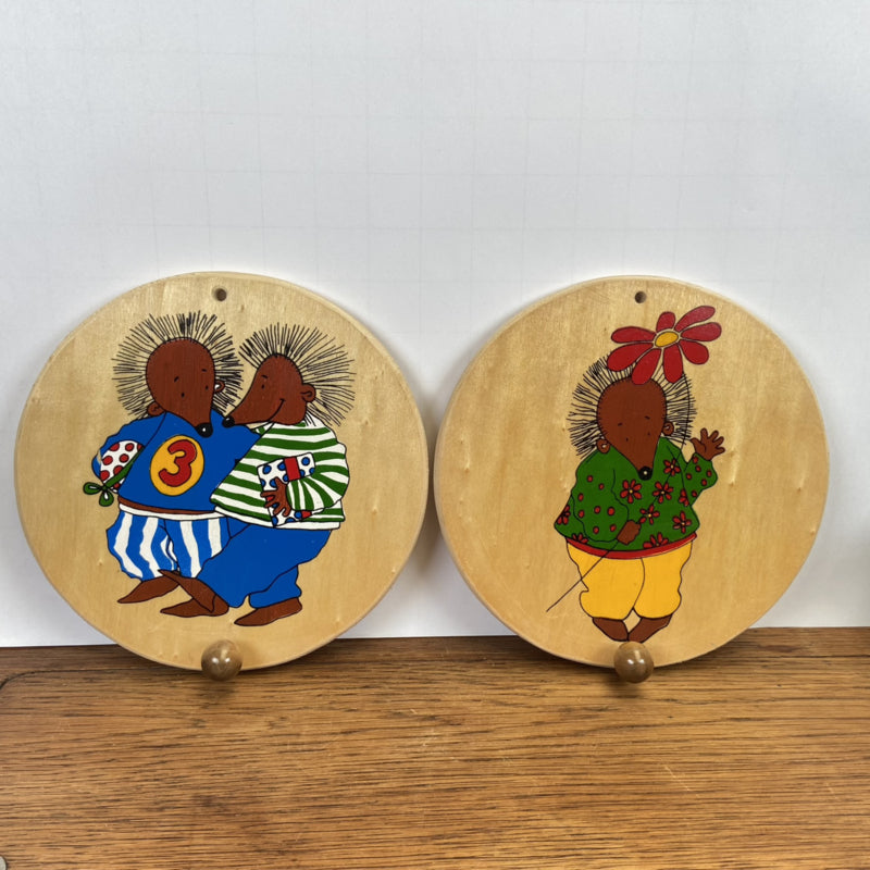 Houten kinder kapstokjes egel