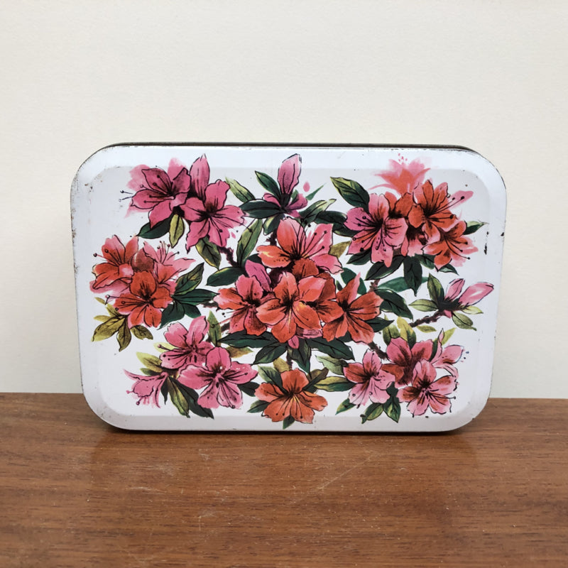 Vintage rechthoekig bloemen blik