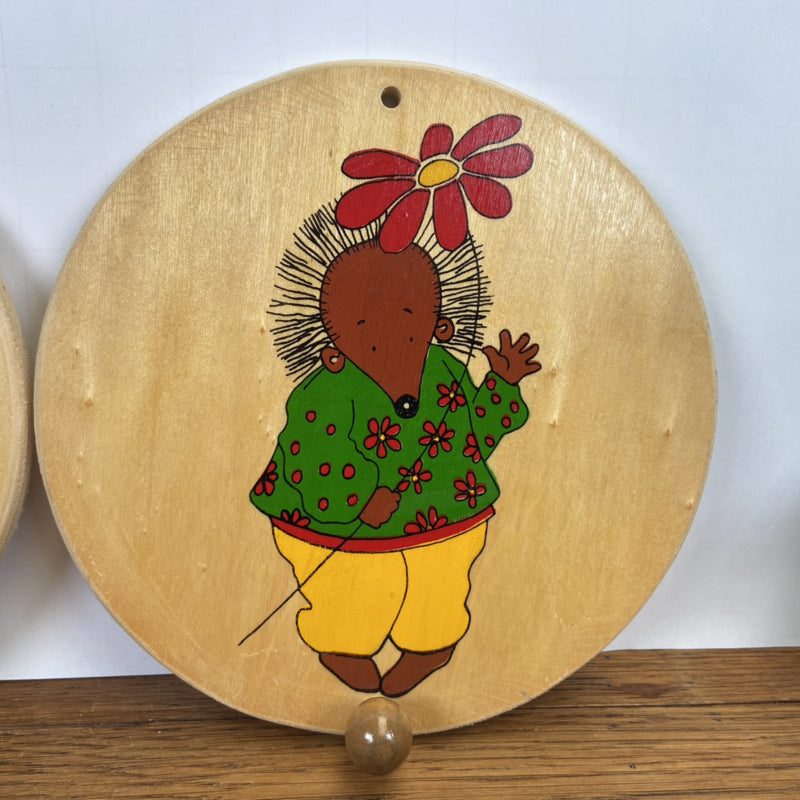 Houten kinder kapstokjes egel