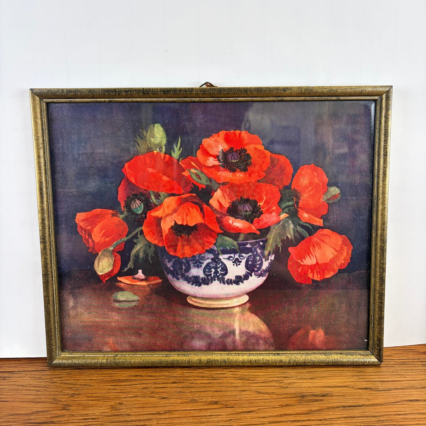 Vintage schilderij klaprozen