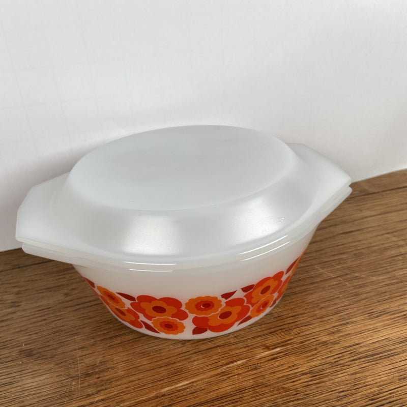 Arcopal lotus schaal met deksel oranje