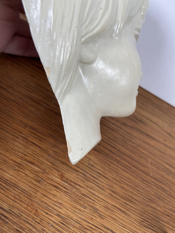 Vintage kinder wandhoofdje creme