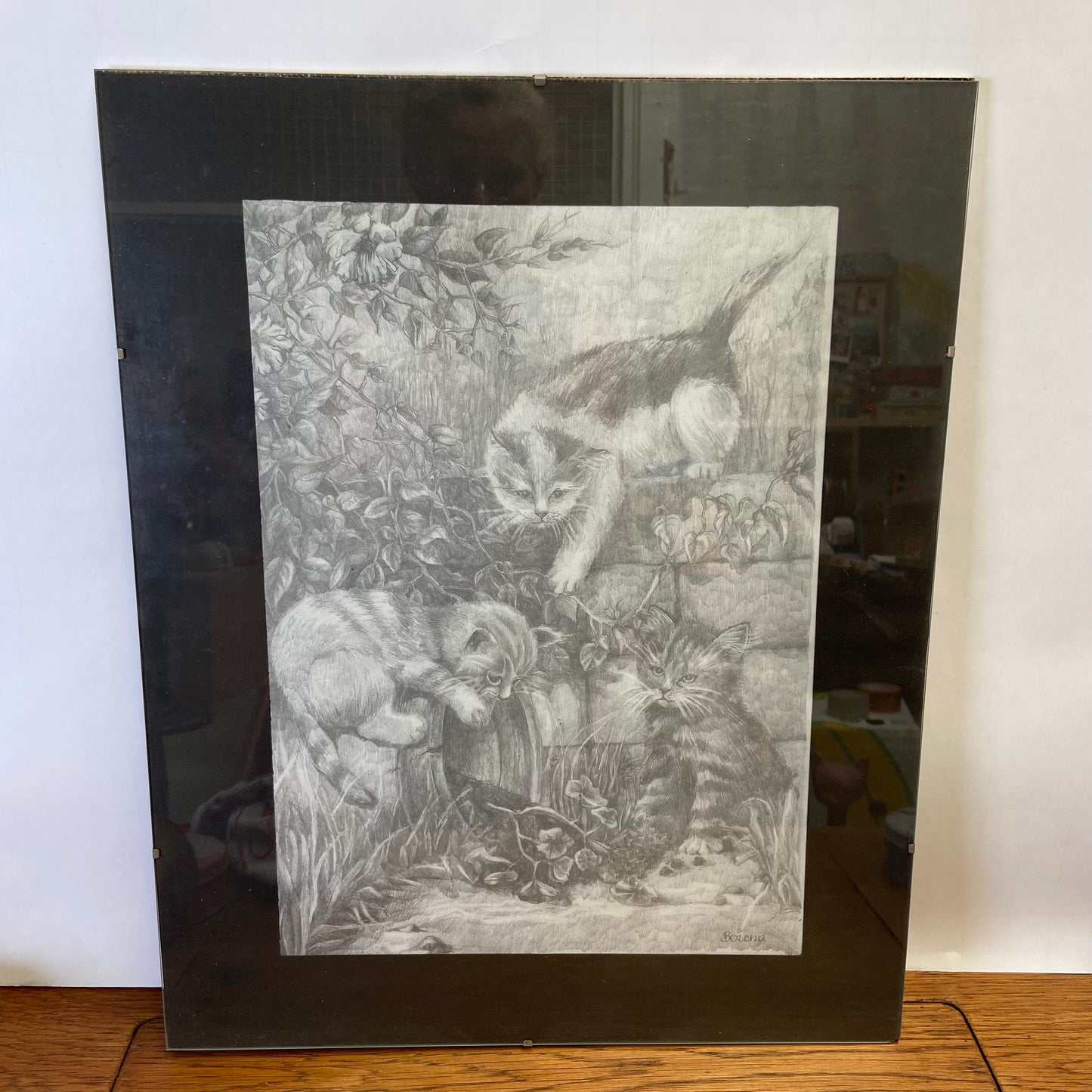 Getekende katten prent