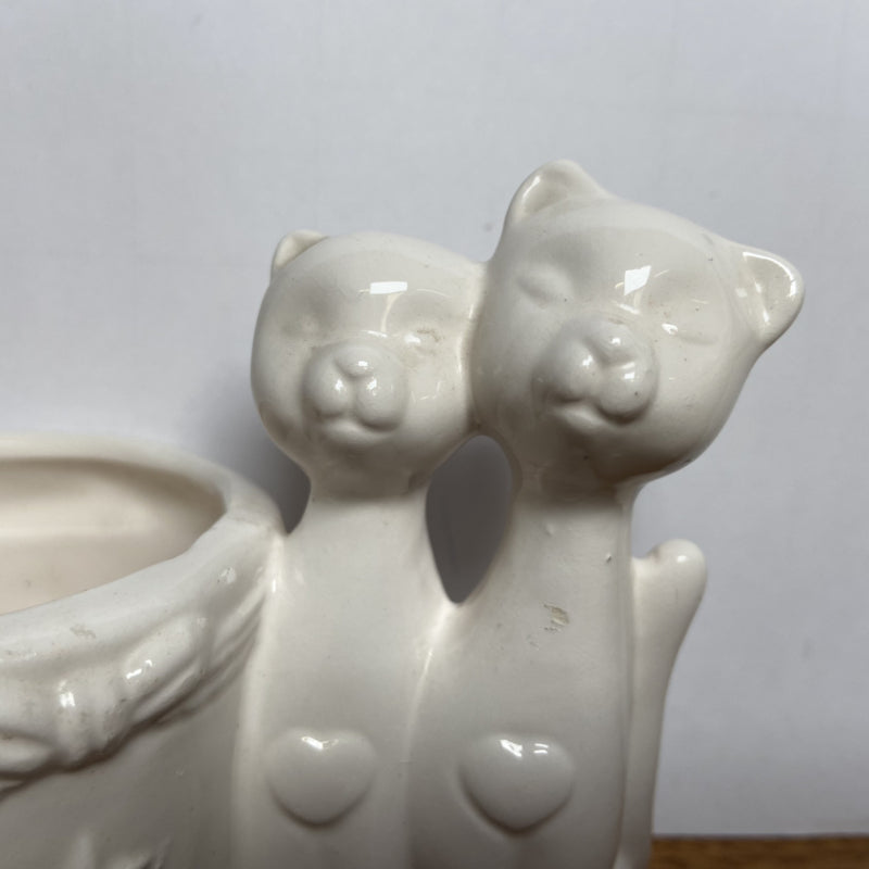 Vintage bloempot katten
