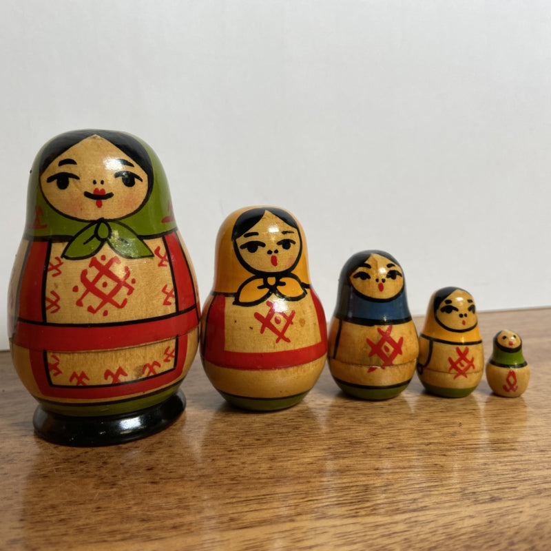 Vintage houten Matroeska setje
