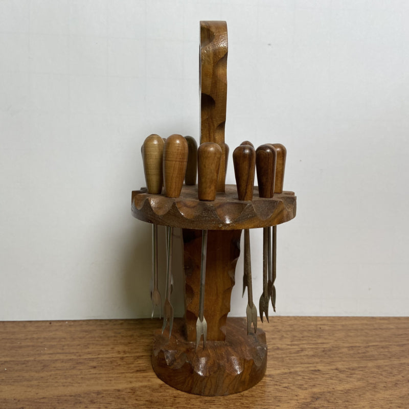 Vintage houten cocktailprikkers carousel