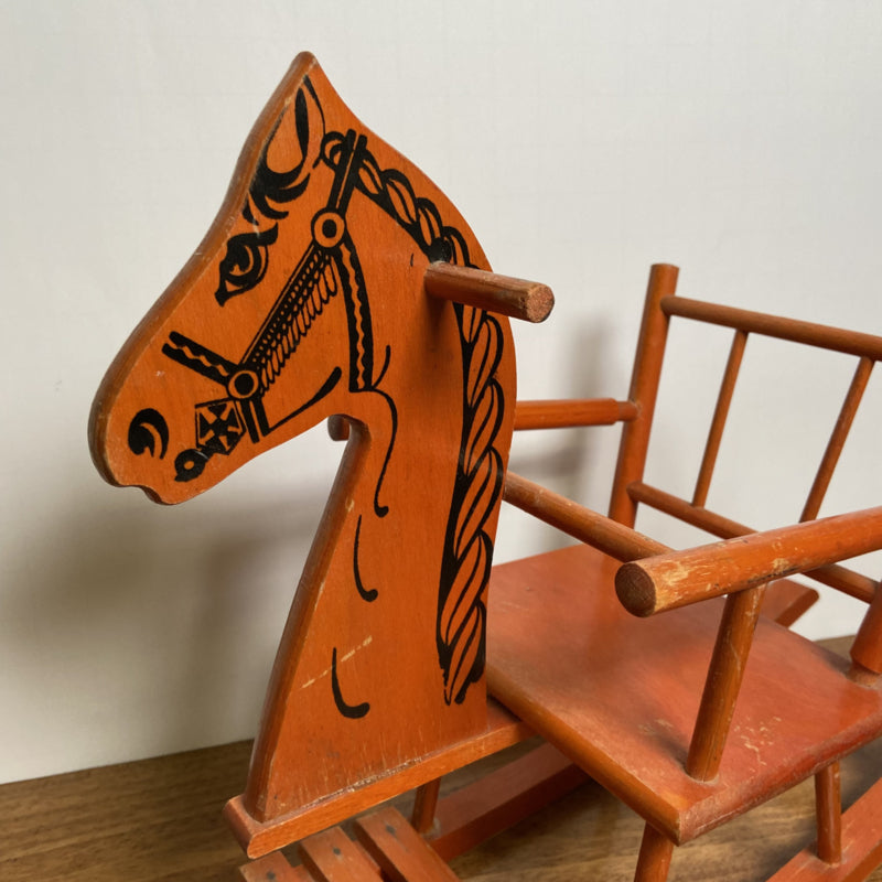 Vintage hobbelpaard voor pop!