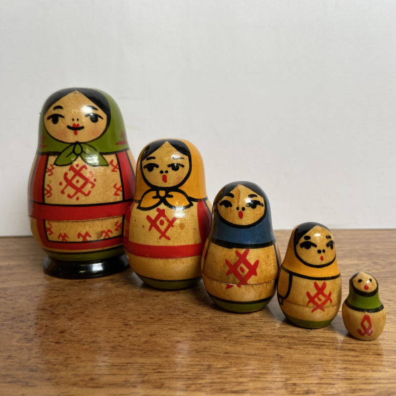 Vintage houten Matroeska setje