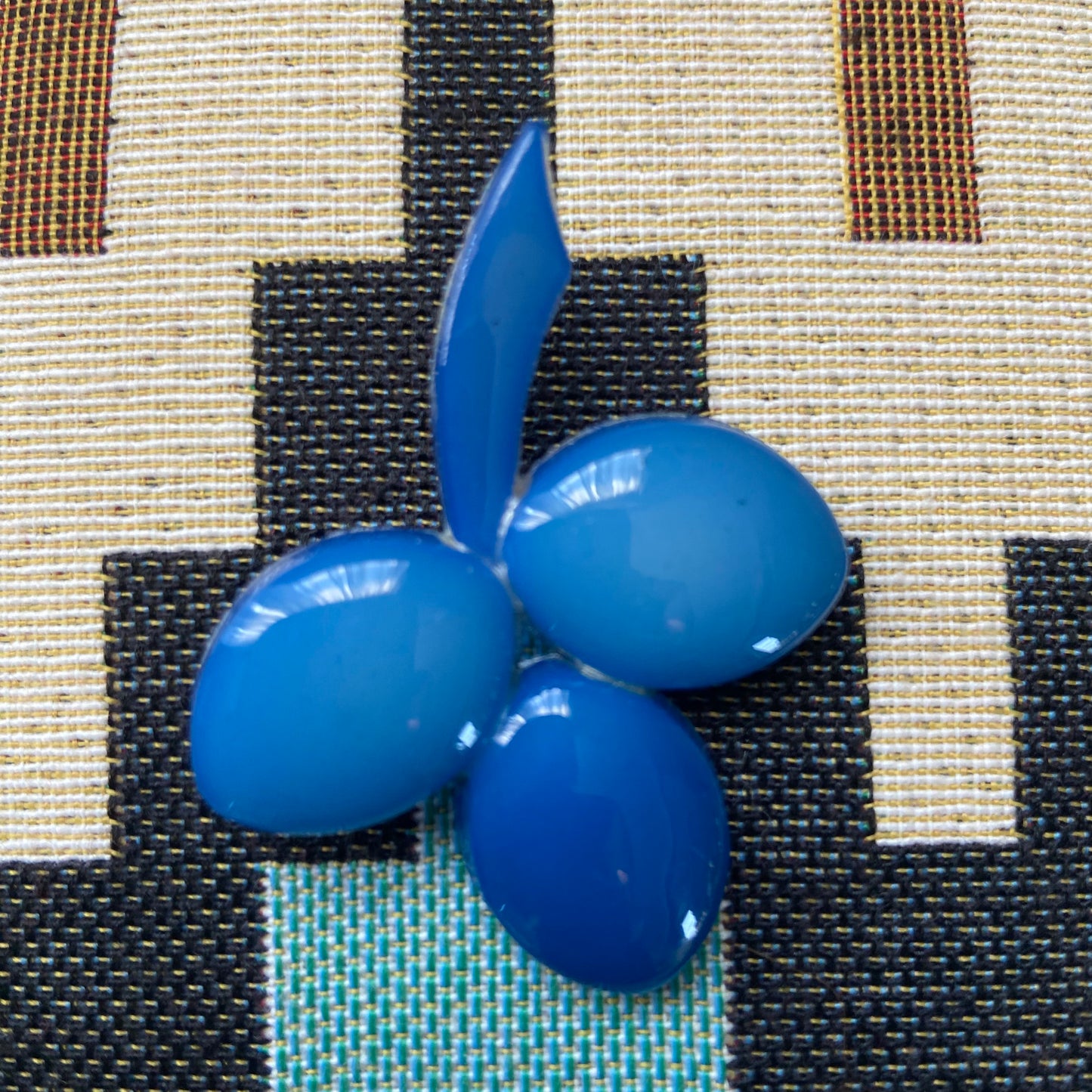 Vintage broche blauw
