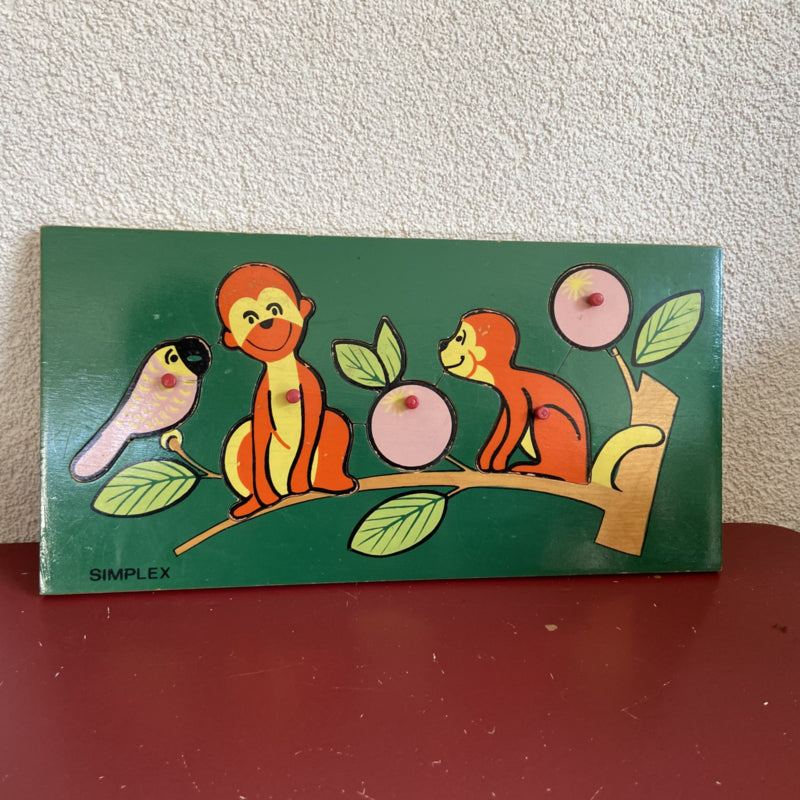 Vintage puzzel met aapjes