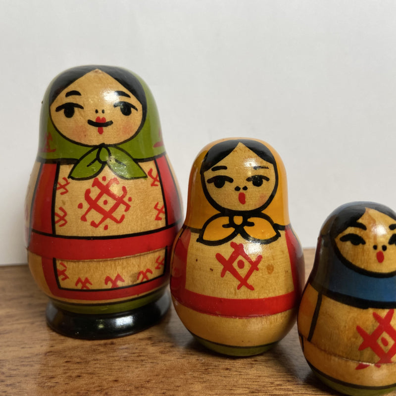 Vintage houten Matroeska setje