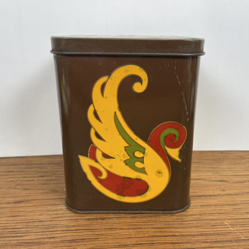 Vintage blikje zwaan