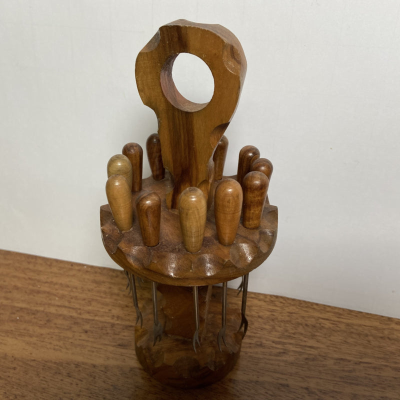 Vintage houten cocktailprikkers carousel