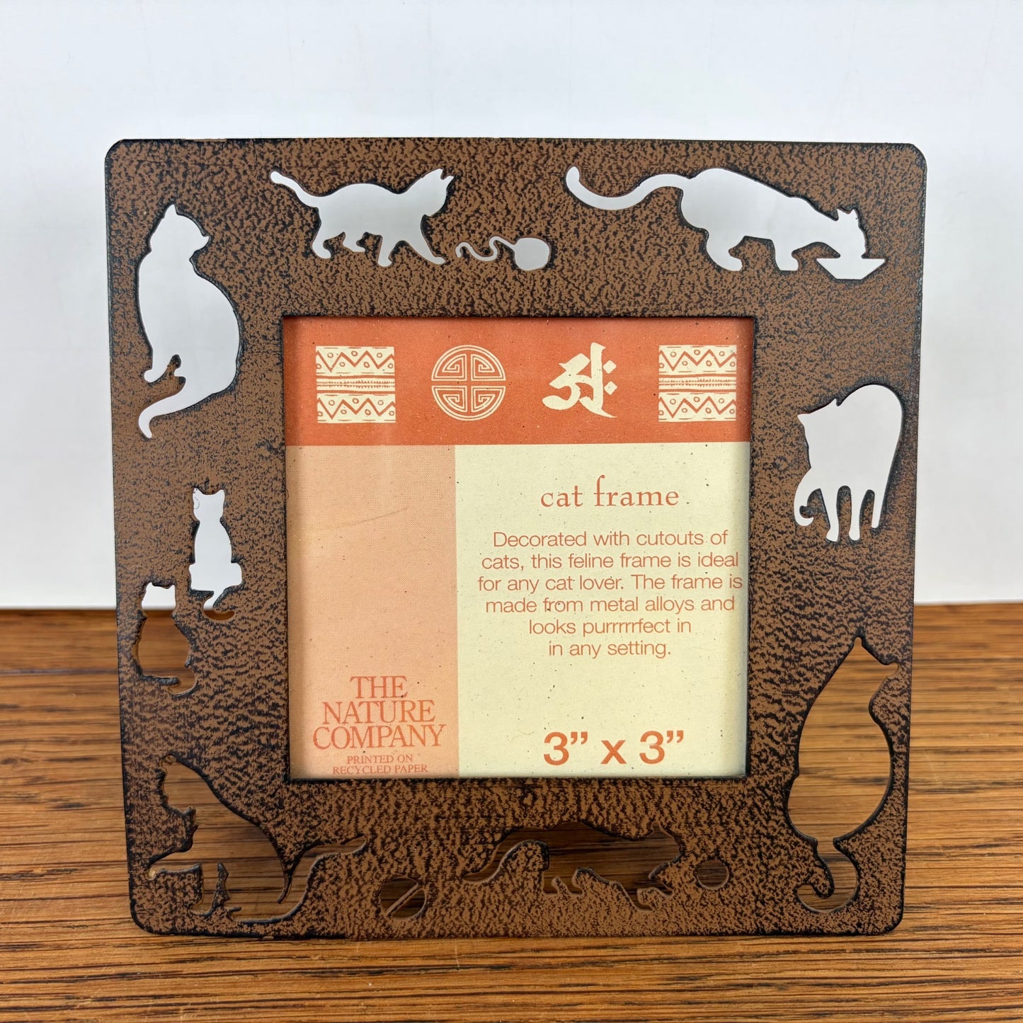 Vintage metalen fotolijstje katten The Nature Company