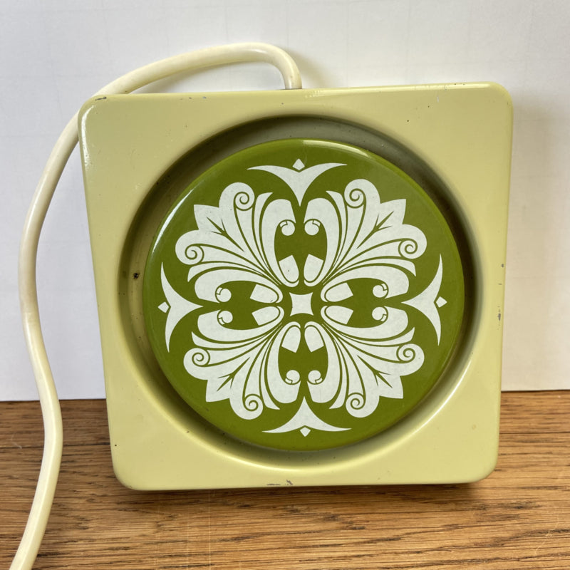 Vintage warmhoudplaatje groen