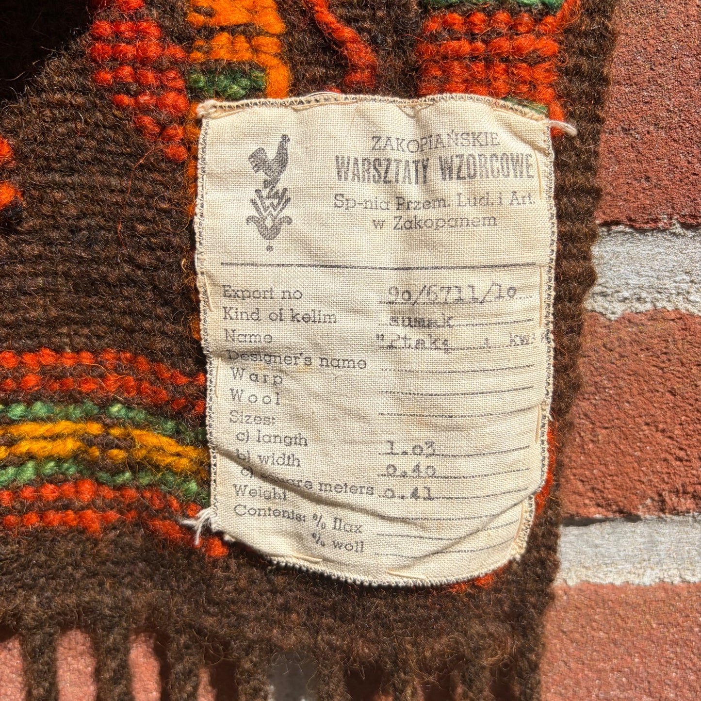 Vintage wollen wandkleed
