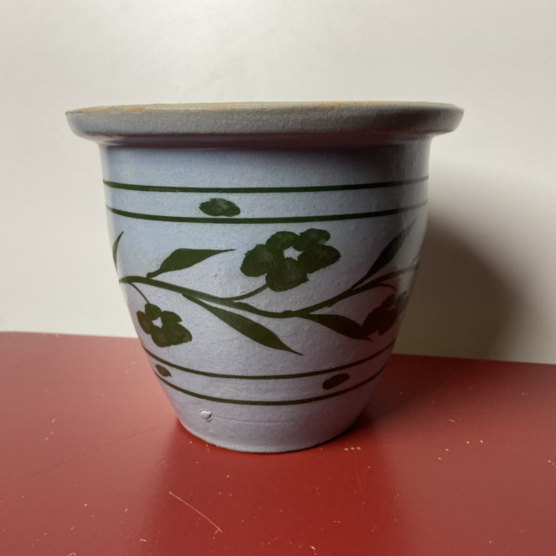 Vintage blauwe bloempot