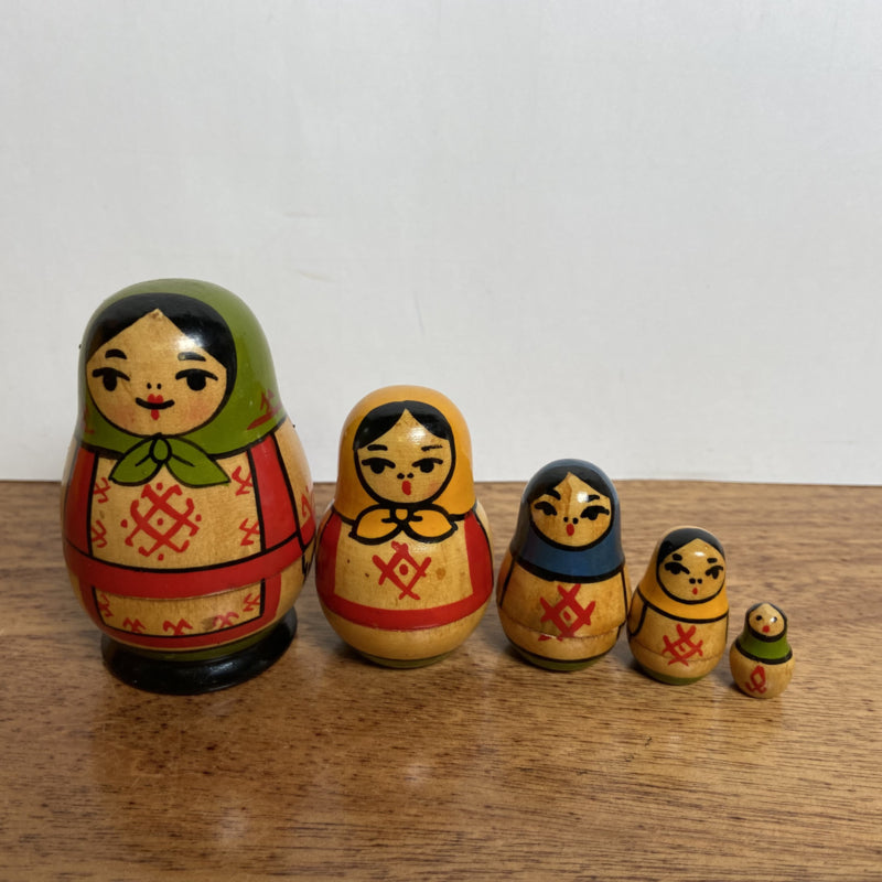 Vintage houten Matroeska setje