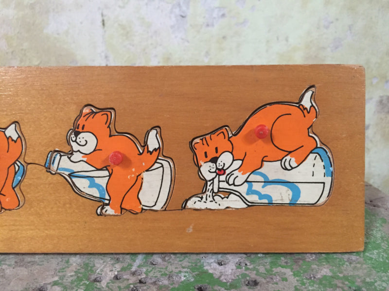 Vintage puzzel met katten