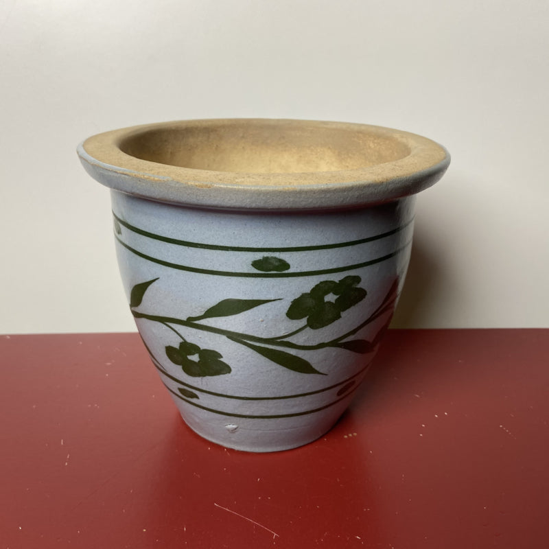 Vintage blauwe bloempot