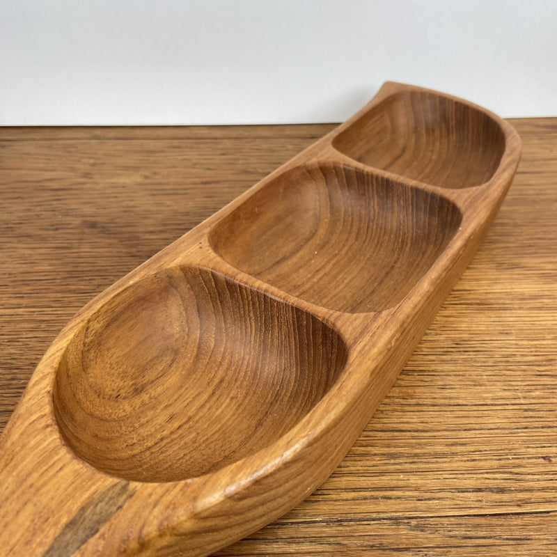 Vintage houten snackschaal