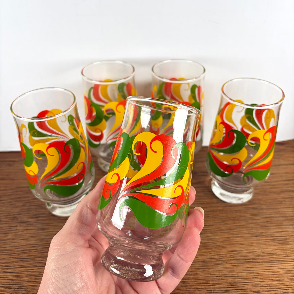 5 vintage glazen