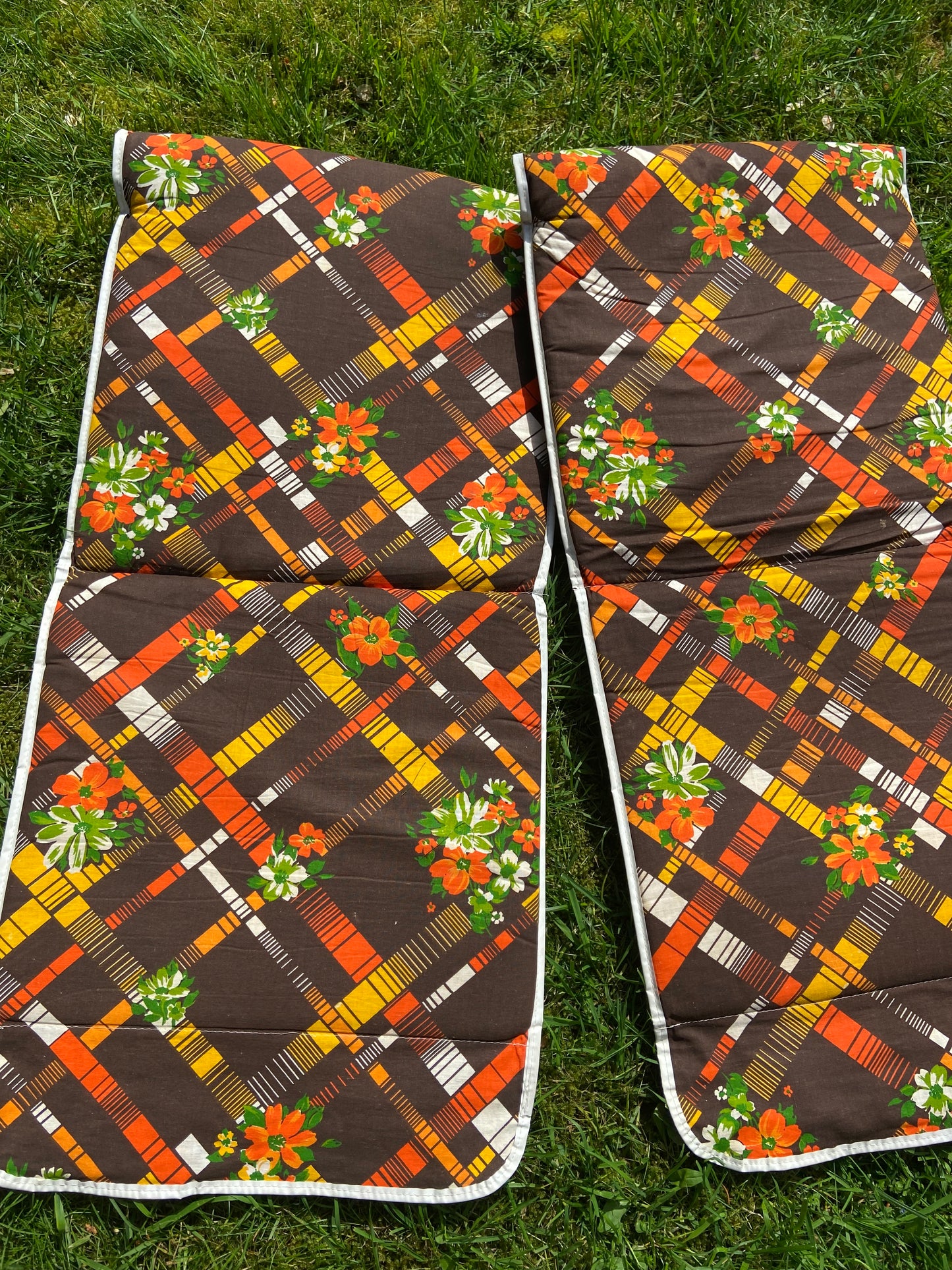 vintage jaren 70 tuinstoel kussens