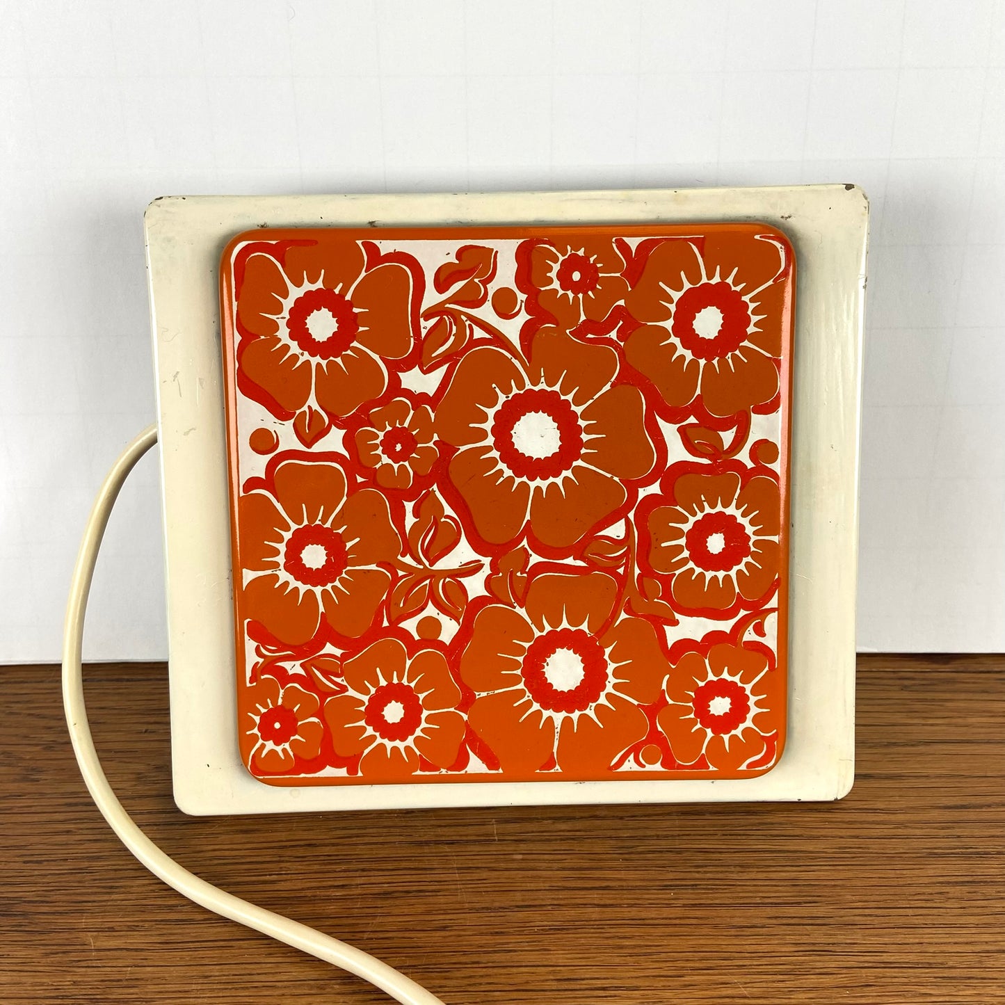Vintage warmhoud plaatje oranje