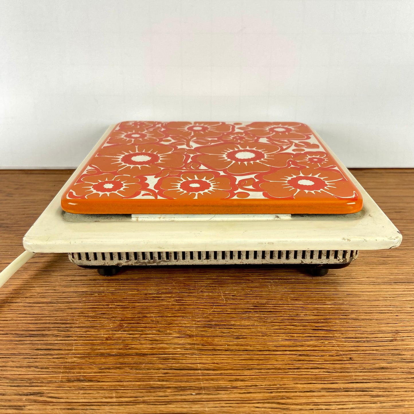 Vintage warmhoud plaatje oranje