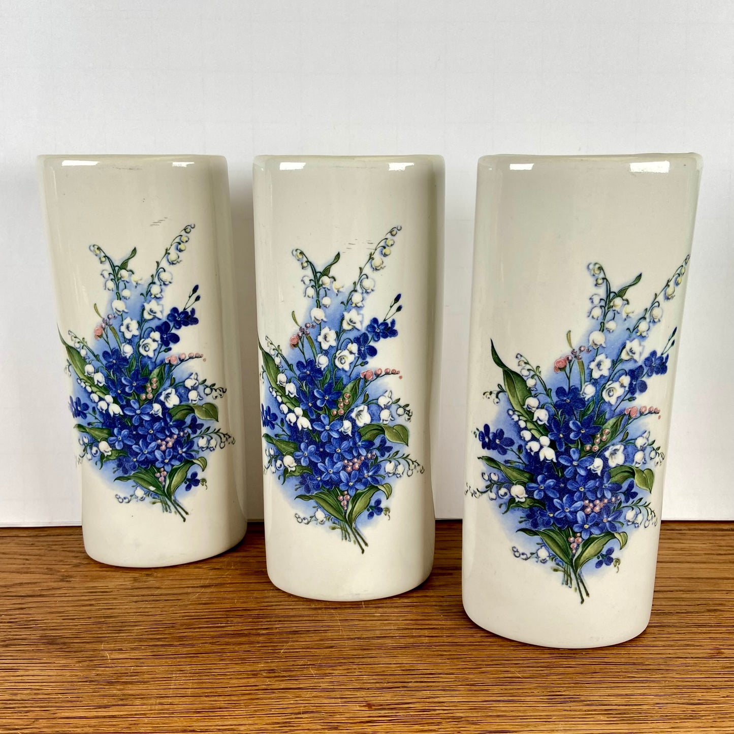 3 vintage radiatorbakjes bloemen